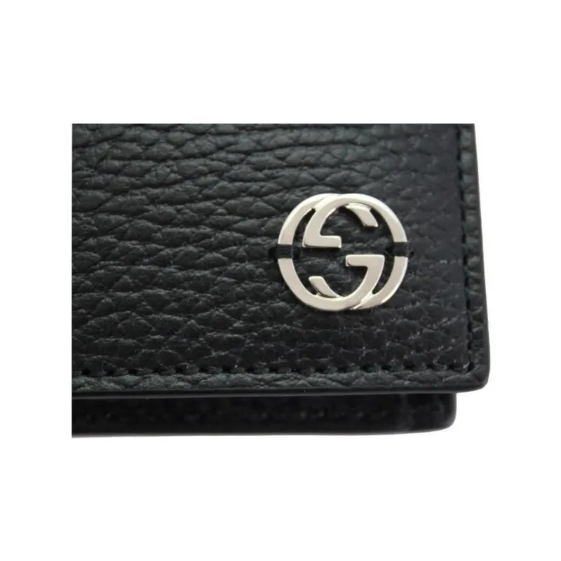 GUCCI Calfskin Wallet Men's Black-2