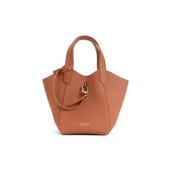 AMANI Calfskin Tote Bag Shopping Bag Handbag Women's Umber