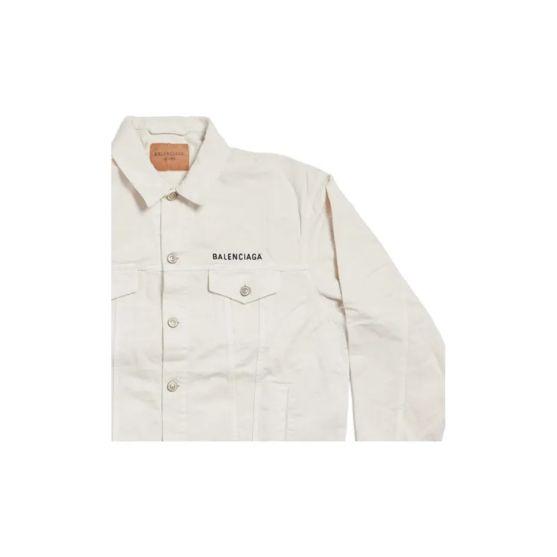 Balenciaga Denim Jacket Regular Fit Men's White-4