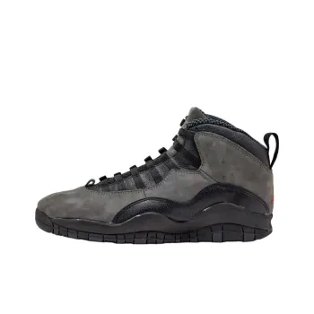 Jordan Air Jordan 10 Anti Slip Wear Resistant Mid Top Vintage Basketball Shoes Unisex Black