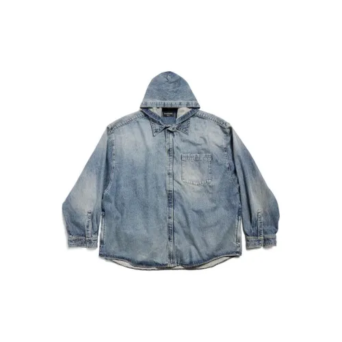 Balenciaga Shirt Loose Fit Style Men's Blue