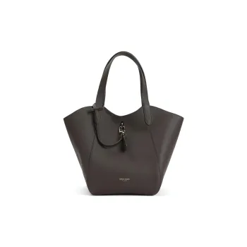 AMANI Calfskin Tote Bag Shopping Bag Handbag Shoulder Bag Medium Size Women's Cedar Brown
