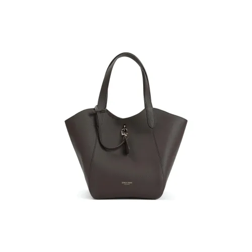 AMANI Calfskin Tote Bag Shopping Bag Handbag Shoulder Bag Medium Size Women's Cedar Brown