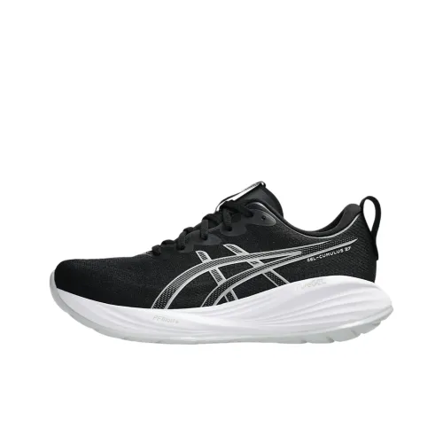 Asics Cushioning, Wear Resistant Low Top Running Shoes Men's Black