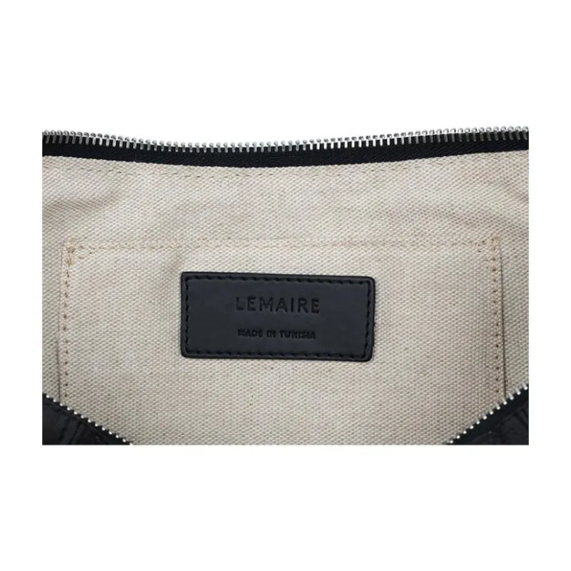 Lemaire Cotton Croissant Bag Croissant Bag Croissant Bag Shoulder Bag Trumpets Women's Black-3