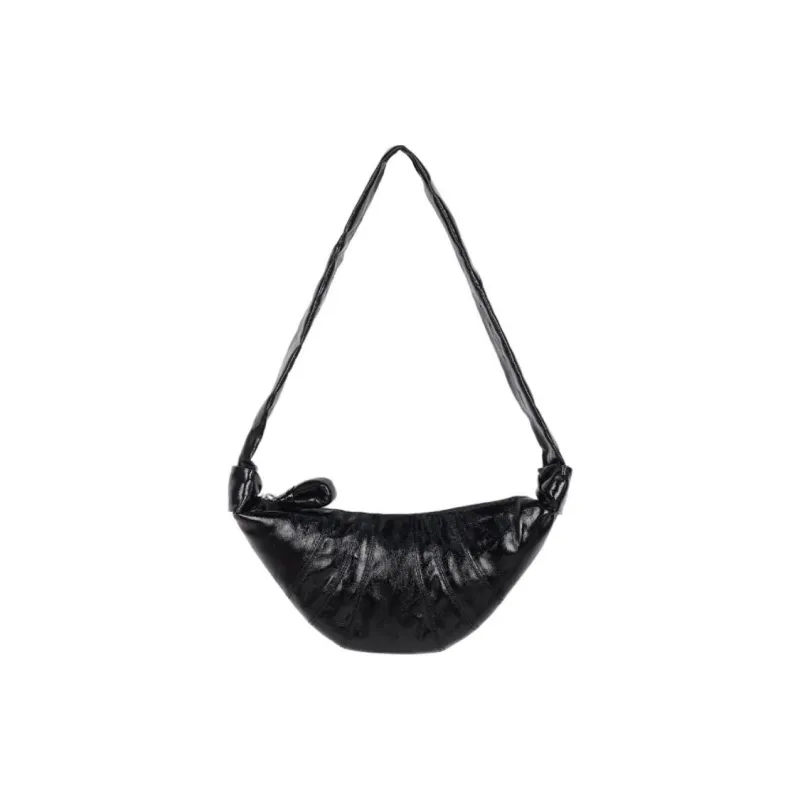 Lemaire Cotton Croissant Bag Croissant Bag Croissant Bag Shoulder Bag Trumpets Women's Black-1