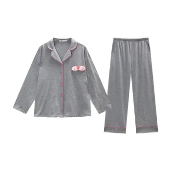 YSO Cool Cat Series Pajama Set Women's Dark Heather Gray
