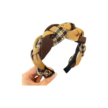 JINGLINGLONG Letter Twisted Headband For Washing Face Slip-Resistant Versatile Suitable For Women's With High Forehead