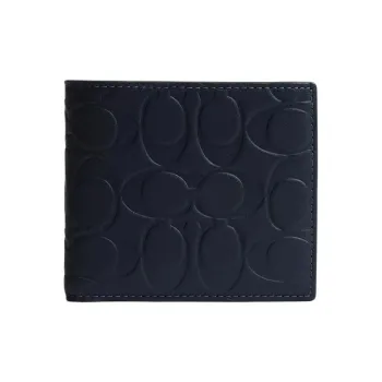 COACH Coin Wallet Leather Wallet Mini Men's Blue