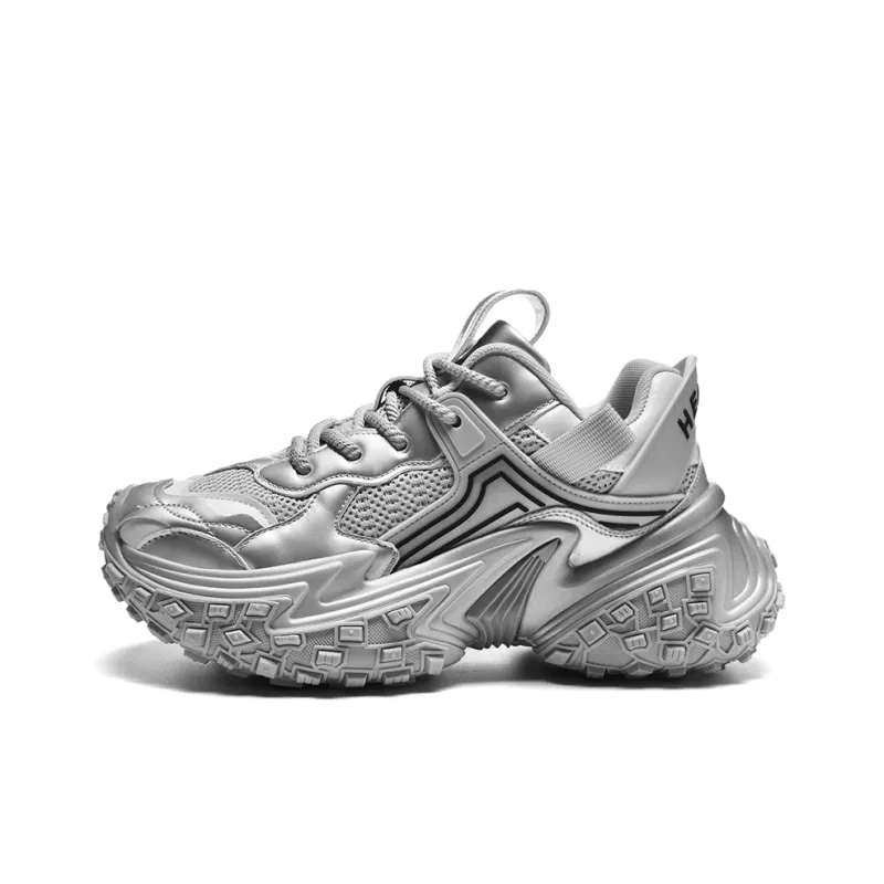 ZOIBBOE Cushioning, Slip Resistant, Abrasion Resistant, Height Increasing Low Top Chunky Sneakers Unisex-6