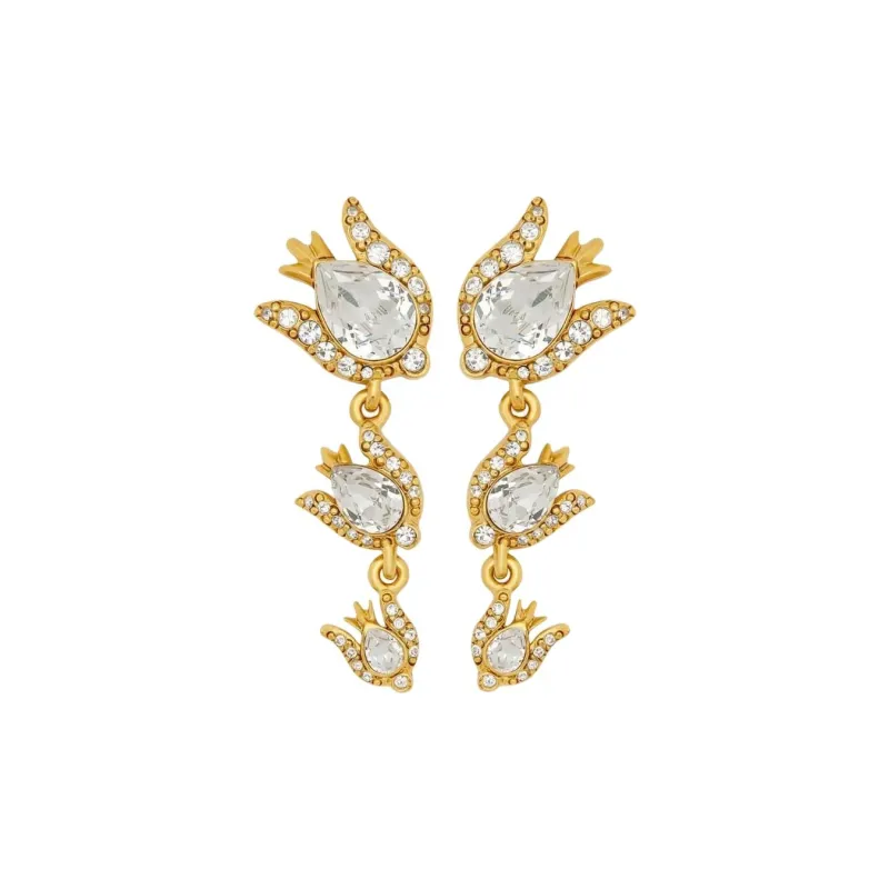 Oscar De La Renta Crystal Rose Drop Earrings-0