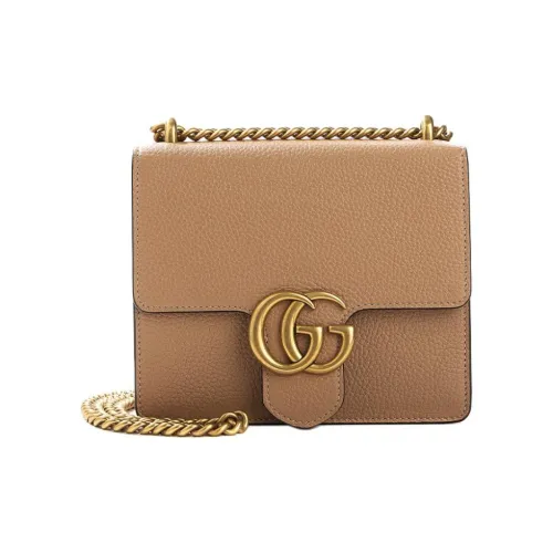 GUCCI GG Marmont Calfskin Shoulder Bag Women's Beige