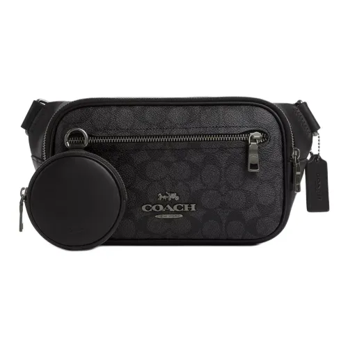 COACH Elias Coated Canvas Fanny Pack Large Size Men's Black