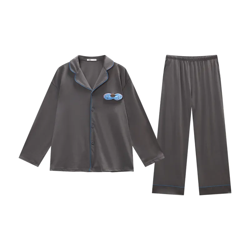 YSO Cool Cat Series Pajama Set Men's Dark Gray-0