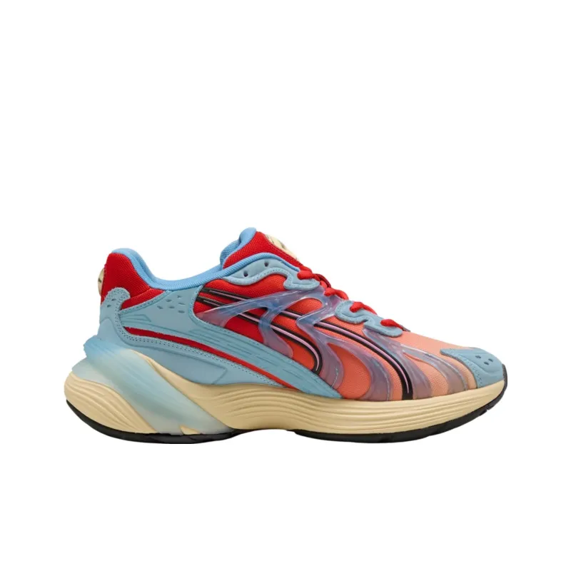 PUMA Inverse Unfiltered Cushioning, Slip Resistant, And Abrasion Resistant Low Top Casual Shoes Men's Red Blue-1