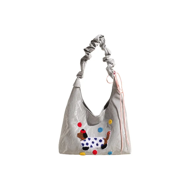 RIVMIND PU Shoulder Bag Regular Women's White/Silver/Black/Brown/Blue-3