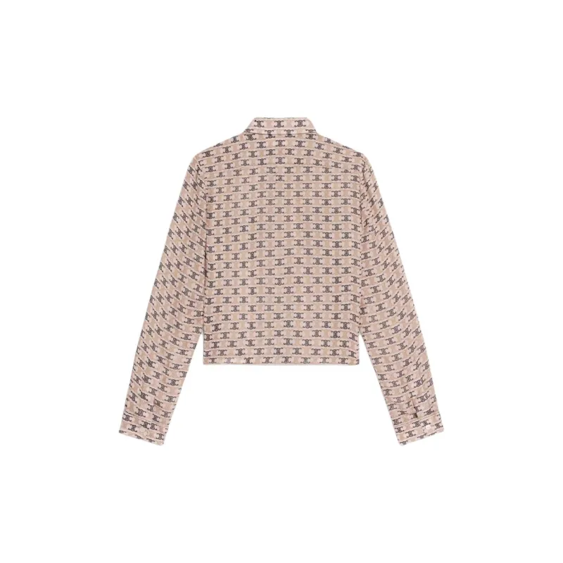 CELINE Cropped Shirt In Silk Georgette-1