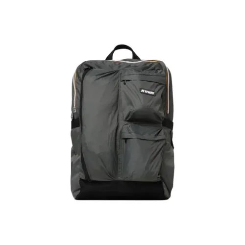 K WAY Nylon Backpack Unisex Army Green