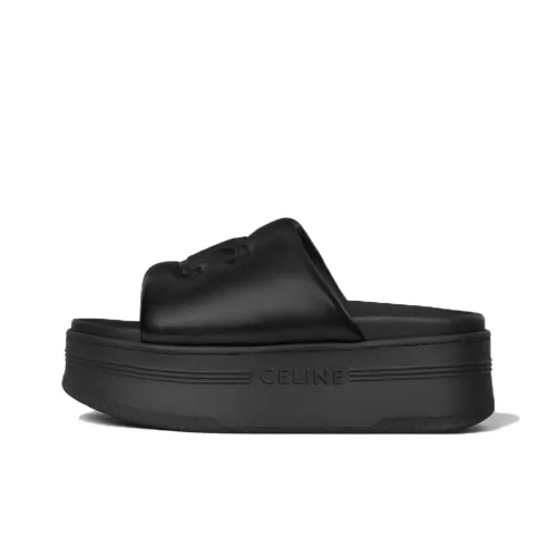 CELINE Triomphe Slide Slippers Women's Black