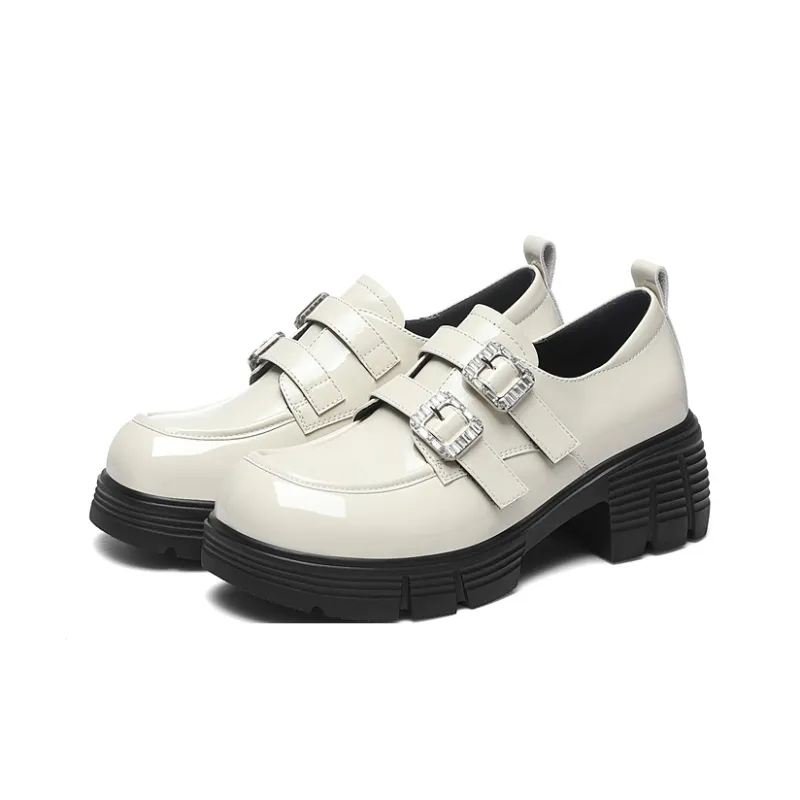 Golden Silk Rabbit Loafers 6CM Women's-8