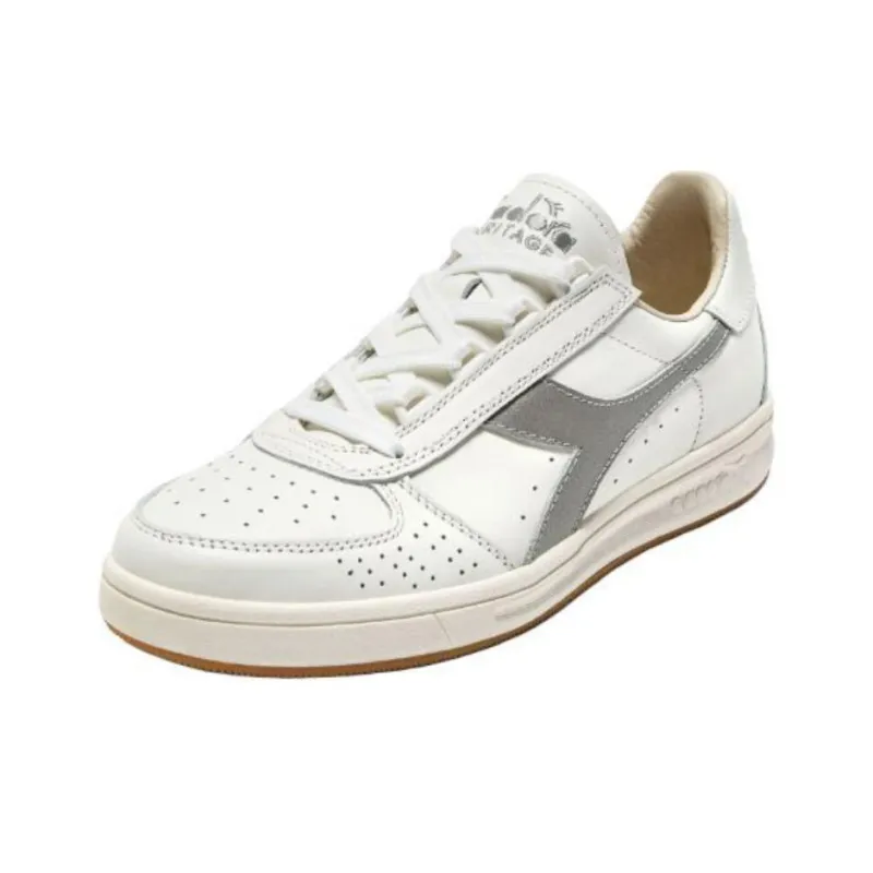 Diadora B. Elite Slip-Resistant Low-Top Casual Shoes Men's White Silver-0