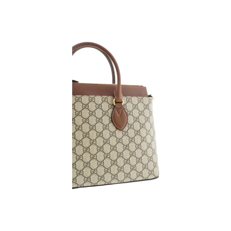GUCCI GG Supreme Canvas Bag, Shoulder Bag, Crossbody Bag, Handbag Women's Beige-7