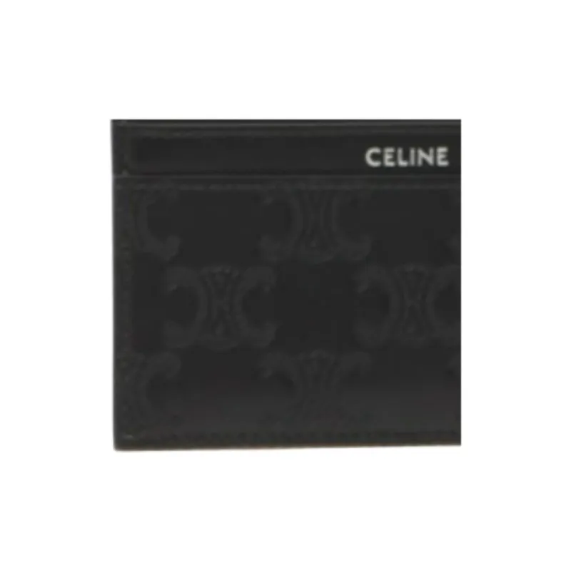 CELINE Lambskin Card Holder Men's Black-3
