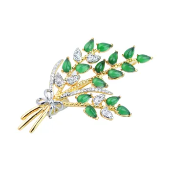 CUIYURIJI Ice Glutinous Jadeite Brooches Unisex