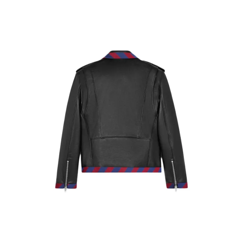 CELINE Braided Biker Zip Up Jacket-1