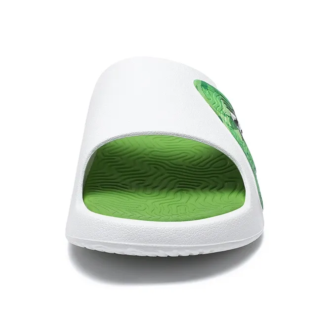 PEAK Attitude 7.0 Slip Resistant Abrasion Resistant Cushioning Slide Slippers Unisex White Green-4