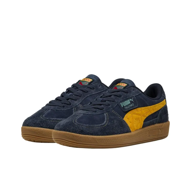 PUMA Palermo Anti Slip Wear Resistant Low Top Skateboard Shoes Women's Black Yellow Red-2