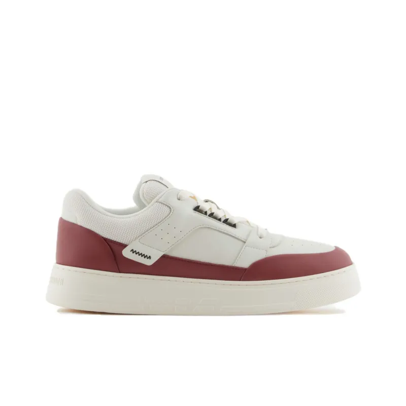 EMPORIO ARMANI Low Top Skateboard Shoes Men's White Red-1