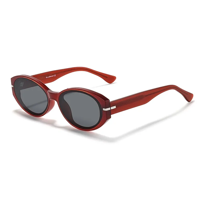 Sagawa TR/Memory Plastic Plate Frame Oval Sunglasses Unisex-6