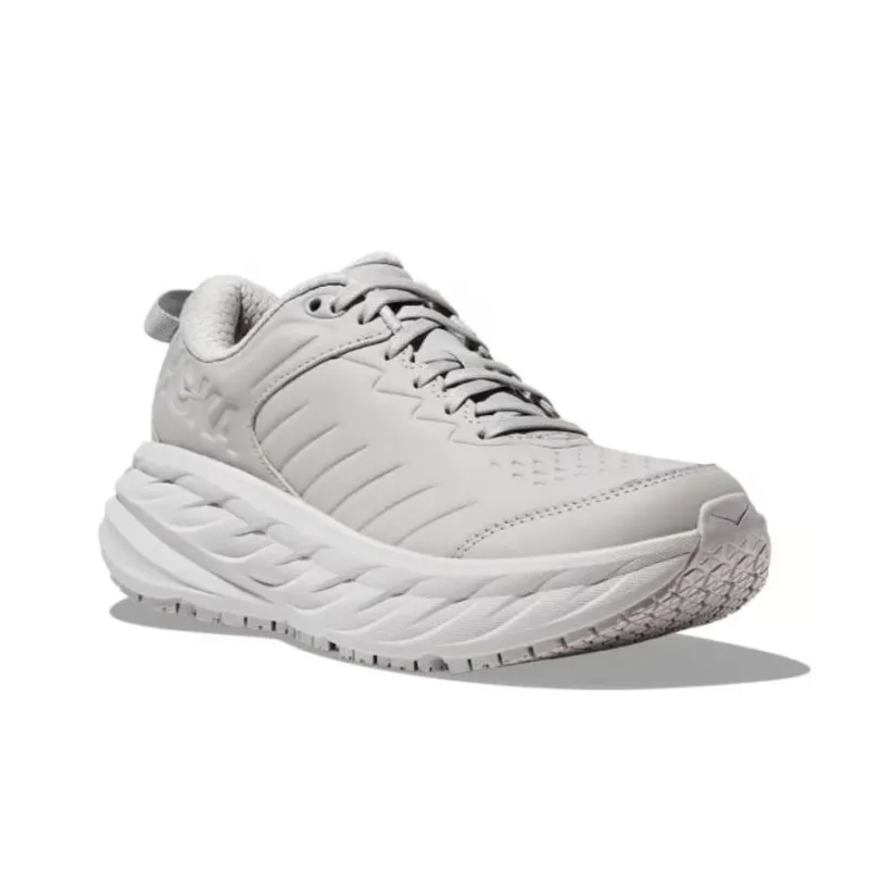 HOKA ONE ONE Bondi SR Anti Slip Wear Resistant Low Top Casual Running Shoes Men's Gray White-1