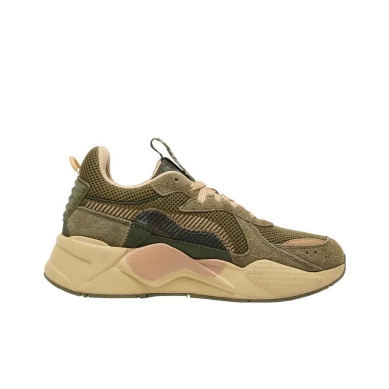 PUMA RS X Anti Slip Wear Resistant Low Top Casual Shoes Unisex Brown Green-1