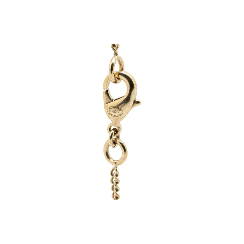 CHANEL 2014 Enamel Faux Pearl Pendant Necklace Costume Necklace-1