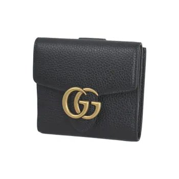 GUCCI GG Marmont Leather Wallet Women's Black