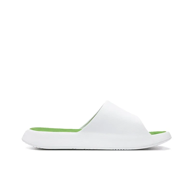 PEAK Attitude 7.0 Slip Resistant Abrasion Resistant Cushioning Slide Slippers Unisex White Green-1