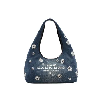 MARC JACOBS The Sequin Daisy Denim Sack Bag Vintage Indigo