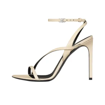 CELINE Triomphe AVA Strap Sandals 10.5cm Women's Milk White