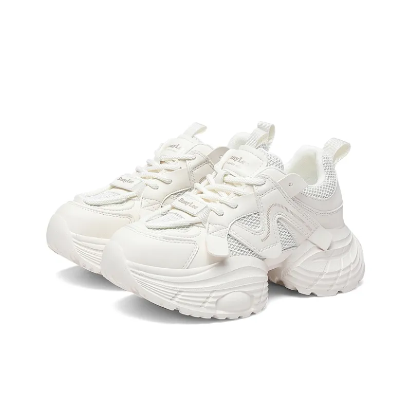 Golden Silk Rabbit Low Top Chunky Sneakers Women's-1