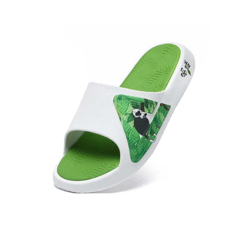 PEAK Attitude 7.0 Slip Resistant Abrasion Resistant Cushioning Slide Slippers Unisex White Green-3