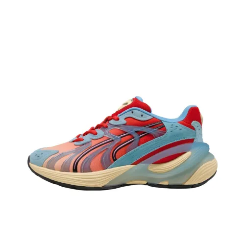 puma Unveil Inverse Unfiltered Cushioning, Slip Resistant, And Abrasion Resistant Low Top Casual Shoes Men's Red Blue