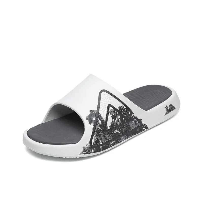 PEAK Extreme National Creativity Slip-Resistant Abrasion-Resistant Cushioning Slide Slippers Men's White Gray-2