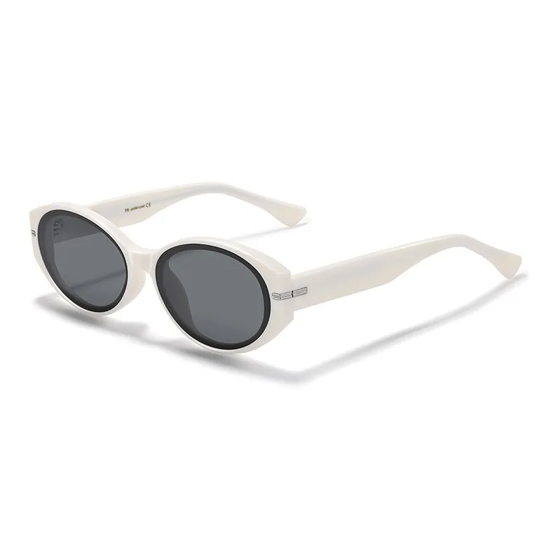 Sagawa TR/Memory Plastic Plate Frame Oval Sunglasses Unisex-2