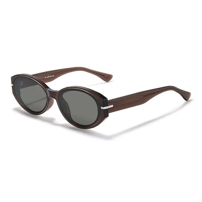 Sagawa TR/Memory Plastic Plate Frame Oval Sunglasses Unisex-8