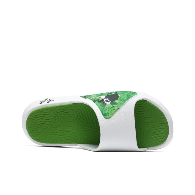 PEAK Attitude 7.0 Slip Resistant Abrasion Resistant Cushioning Slide Slippers Unisex White Green-5