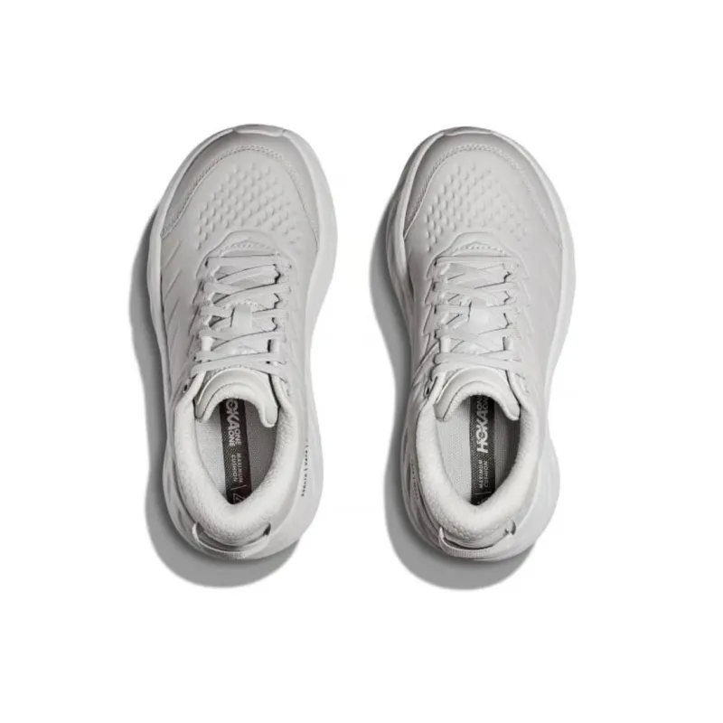 HOKA ONE ONE Bondi SR Anti Slip Wear Resistant Low Top Casual Running Shoes Men's Gray White-2