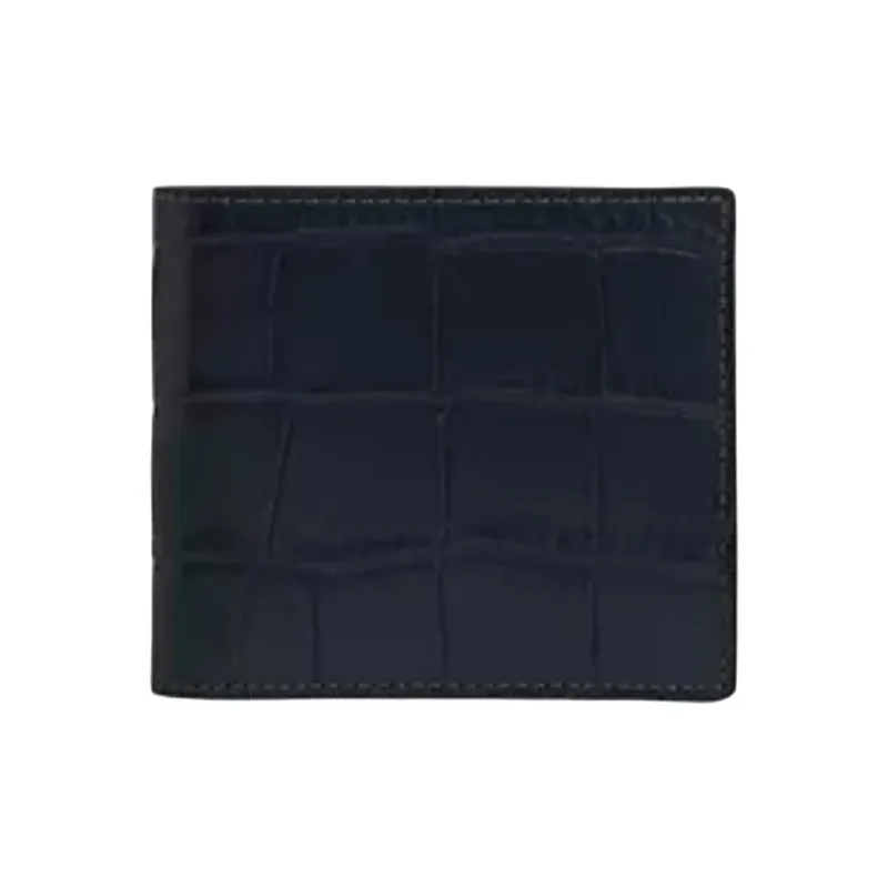COACH Crocodile Leather Wallet Mini Men's Blue-0