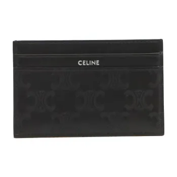 CELINE Lambskin Card Holder Men's Black